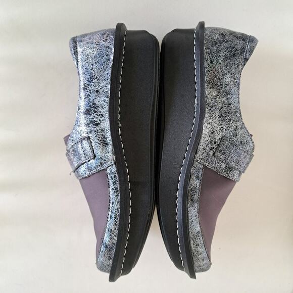 Alegria Comfort Dream Fit Shoe Neoprene Metallic Gray Den-735 Clog - Picture 3 of 11